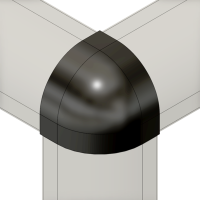 60-260-1 MODULAR SOLUTIONS PART<br>END CAP FOR 3-WAY BODY CONNECTION, ROUND, BLACK, USED WITH 40-010-1